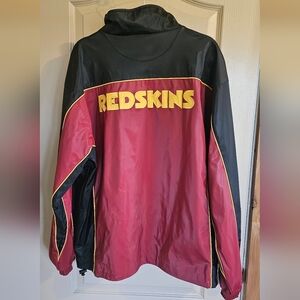 Vintage 90s NFL Washington Redskins Large Poly Vinyl Jacket With Pockets
